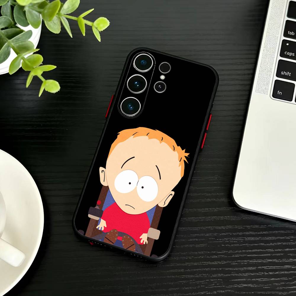 M-South P-Park Cartoon Phone Case For Samsung S26,S25,S24,S23,S22,S21,S20,Ultra,Plus,FE Black Soft Cover