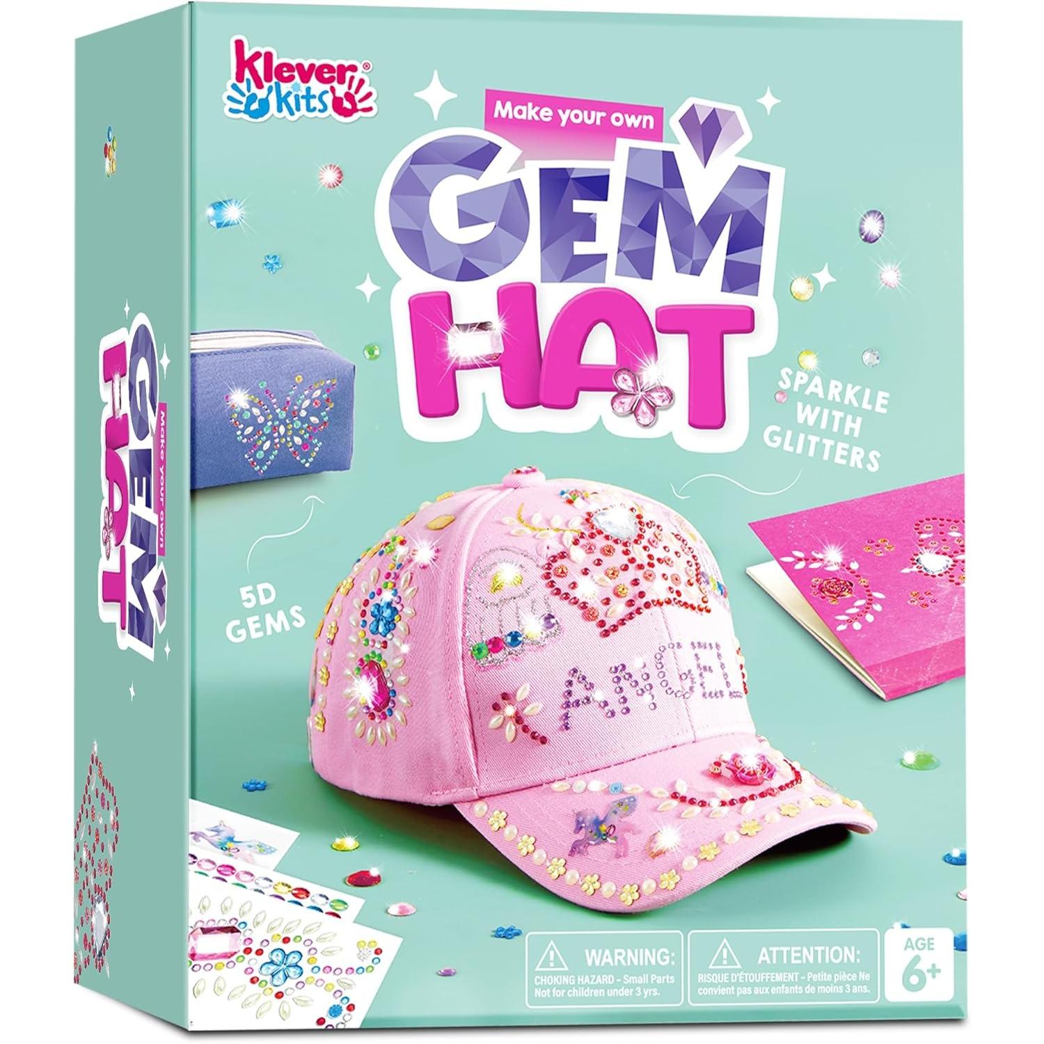 

JOYFY DecorateYour Own Baseball Cap with 7 Sheets Gems Stickers Art & Crafts Kit Fun Creative DIY Toys for Kids Girls