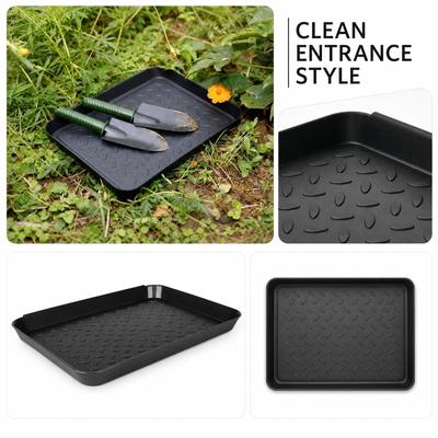 Plastic Boot Tray with Raised Edges for Mud and Water Containment Multipurpose Utility Tray for Entryways and Storage Areas