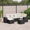 VidaXL Garden Lounge Set with Cushions 7 Pcs, Patio Sofas, Patio Furniture Set, Outdoor Furniture, Black 3264422