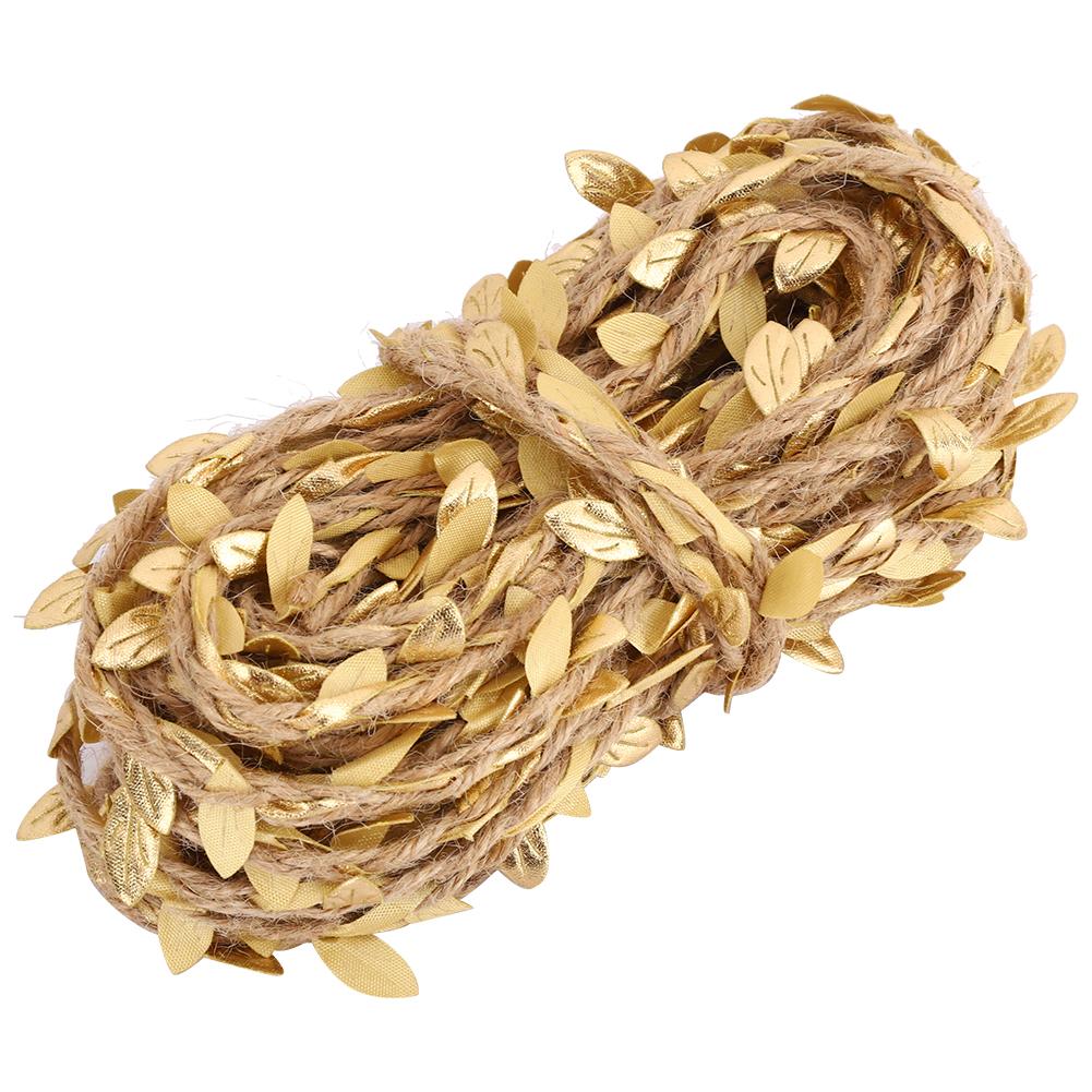 

10 м искусственная гирлянда из листьев, веревка, лоза, плетение, пенька, сделай сам, домашнее ремесло, декор для свадебной вечеринки, золотой золотой