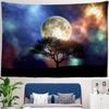 Moon Tapestry Hanging Wall Hippie Flower Wall Carpet Dormitory Decoration Starry Sky Carpet Kawaii Room Decoration Tapestry