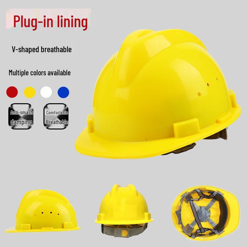 Casco di Sicurezza in ABS Traspirante Tipo V, Spesso e Anti-Schiacciamento, Norma Nazionale per la Protezione del Lavoro.