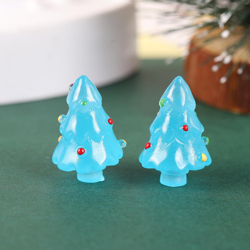 Creative Cartoon Mini Christmas Tree Ornaments: Cute Resin Snow Tree Crafts for Desktop Decoration
