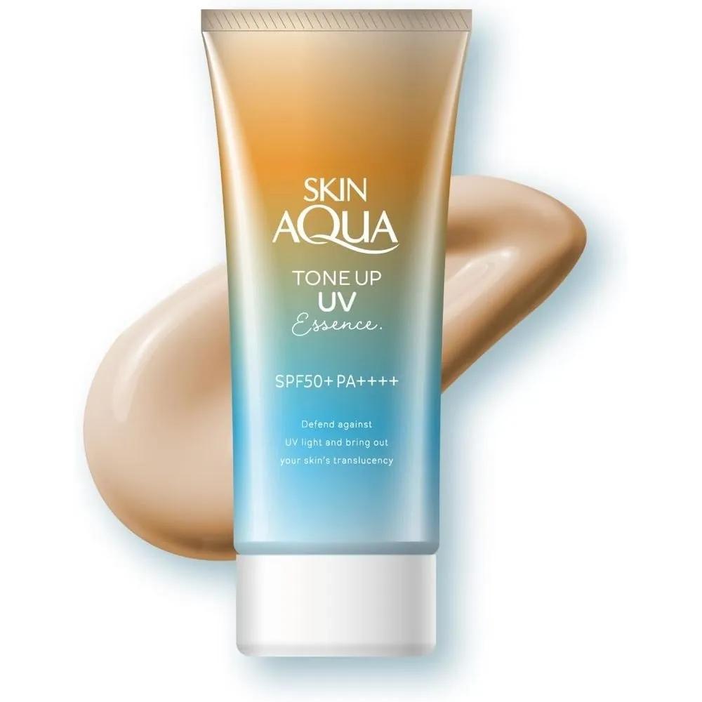 Skin Aqua Tone-Up UV Essence Latte Beige 80g Waterproof Sunscreen