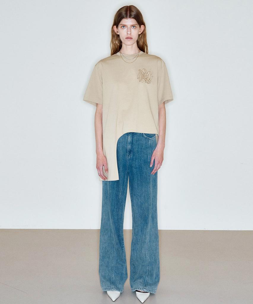 Ssikeoseun Be Art Embrodary T-Shirt_Beige