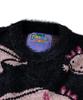 [go slow caravan] 356107 Axolotl Shaggy Mix Jacquard Knit Big Sweater, Black, Size L