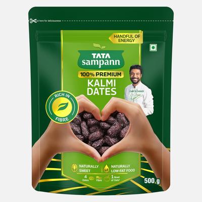 TATA Sampann Prémiové datle Kalmi 500g Balení 1 Přirozeně sladká svačina s vysokým obsahem vlákniny Pro recepty