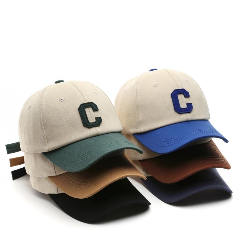 

Бейсболка унисекс из хлопка для женщин и мужчин, повседневная кепка Snapback, модная нашивка с буквой C, летняя кепка с козырьками от солнца темно-зеленого