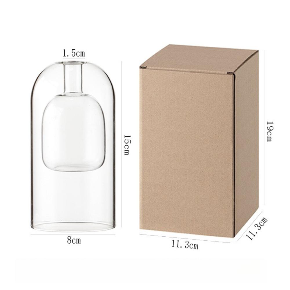 Minimalist Glass Fragrance Diffuser Bottle Double-layer Glass Aromatherapy Bottle Home Living Room Bedroom Empty Bottle Ornament