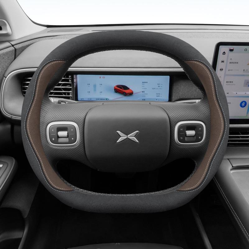 Xiaopeng G6 Steering Wheel Cover: Fits 24 Models, Compatible with X9, P7, P5, M03, G9, G3, Suede, No Sewing Needed