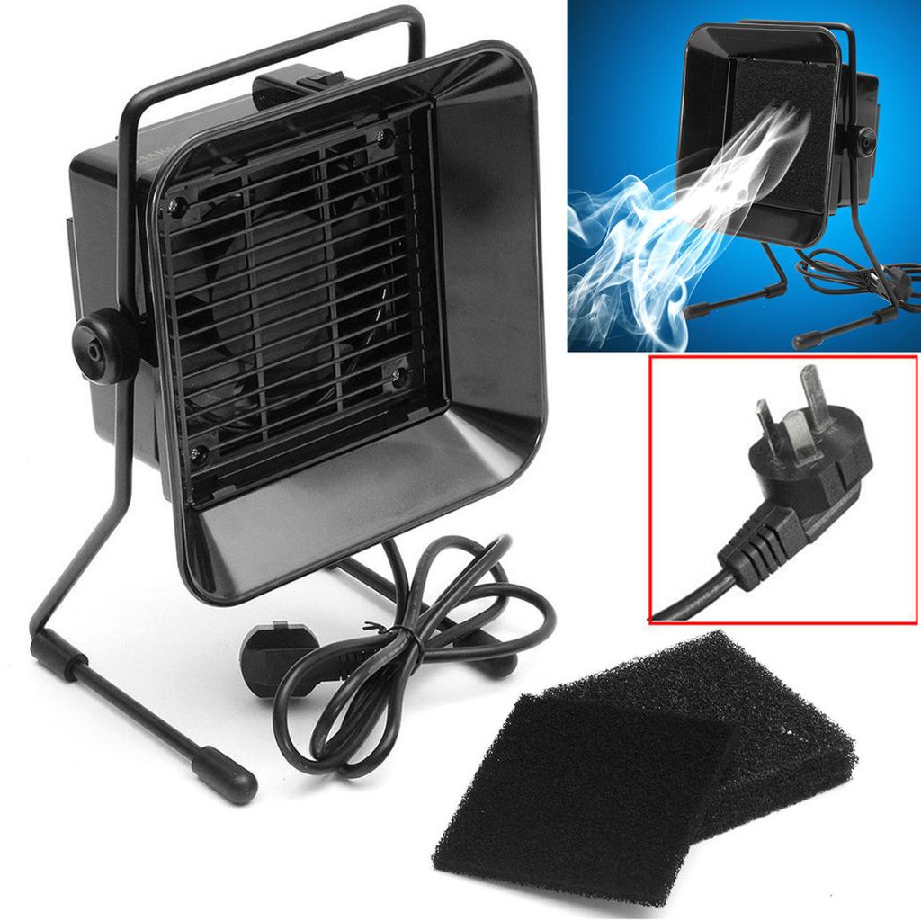 220V Solder Smoke Fume Absorber Extractor Fan with 3 Carbon Sponge Filters Black