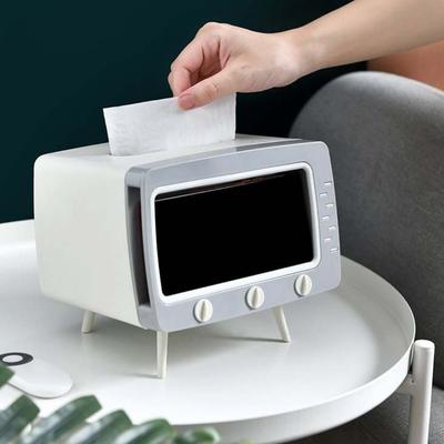 Plastic Paper Storage Box Phone Holder Tissue Dispenser TV Desktop Tissue Box  Dormitory