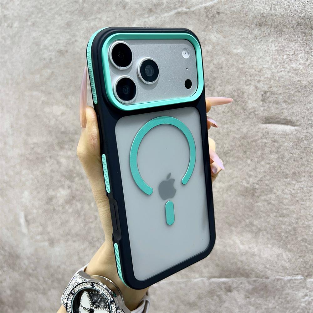 

New Bicolor Matte Frosted Magnetic Phone Case For iPhone 17 16 15 14 Plus 13 12 11 Pro Max Air Translucent Shockproof Hard Cover iPhone17 Pro Max
