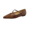Women's Flats Pointed Toe Mary Jane Shoes for Women Elegant Dress Shoes Oblique Strap Ladies Shoes Black Zapatillas Mujer 9864N