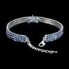 Chic Shiny Three Row Rhinestone Bone Pendant Puppy Dog Collar Pet Supply (Size:S,M,L)