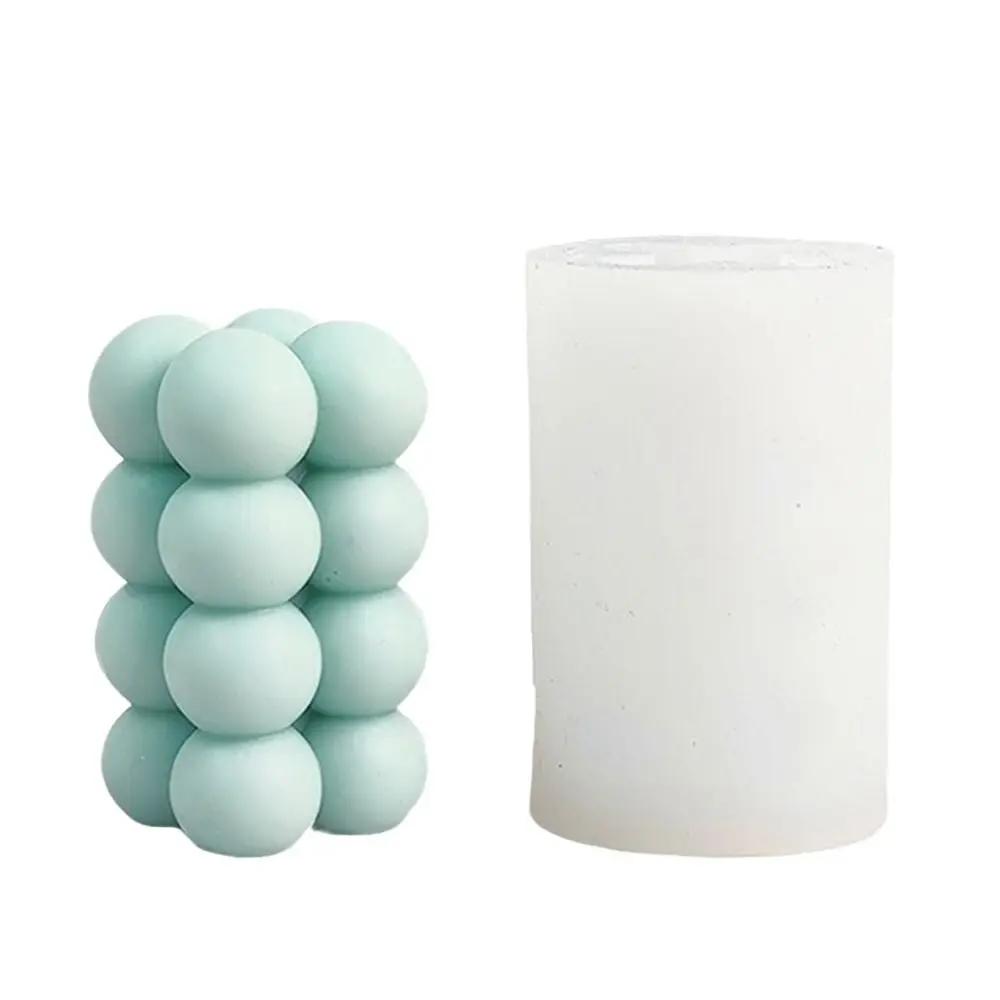 3D Cylinder Candle Mold DIY Silicone Candle Mold Cake Resin Molds 3D Art Wax Candle Making Mould Silicone Handmade Soap Molds