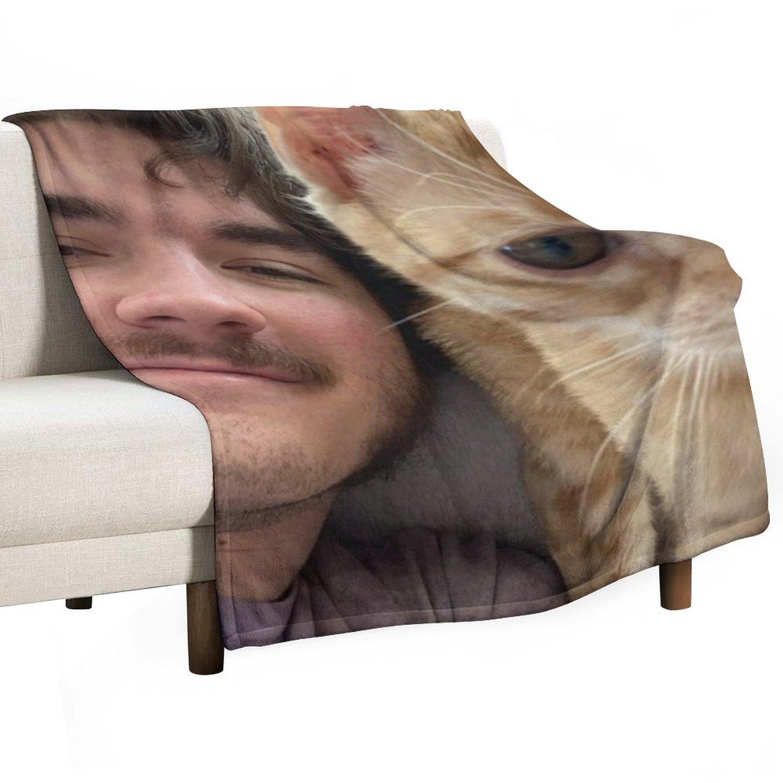 Schlatt and his cat Throw Blanket Hairys blankets and throws Tourist Flannel Blankets 30x40in