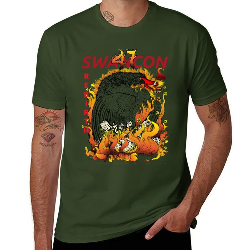 2023 Swancon 47 Rebirth TShirt oversized anime clothes plain t shirts men