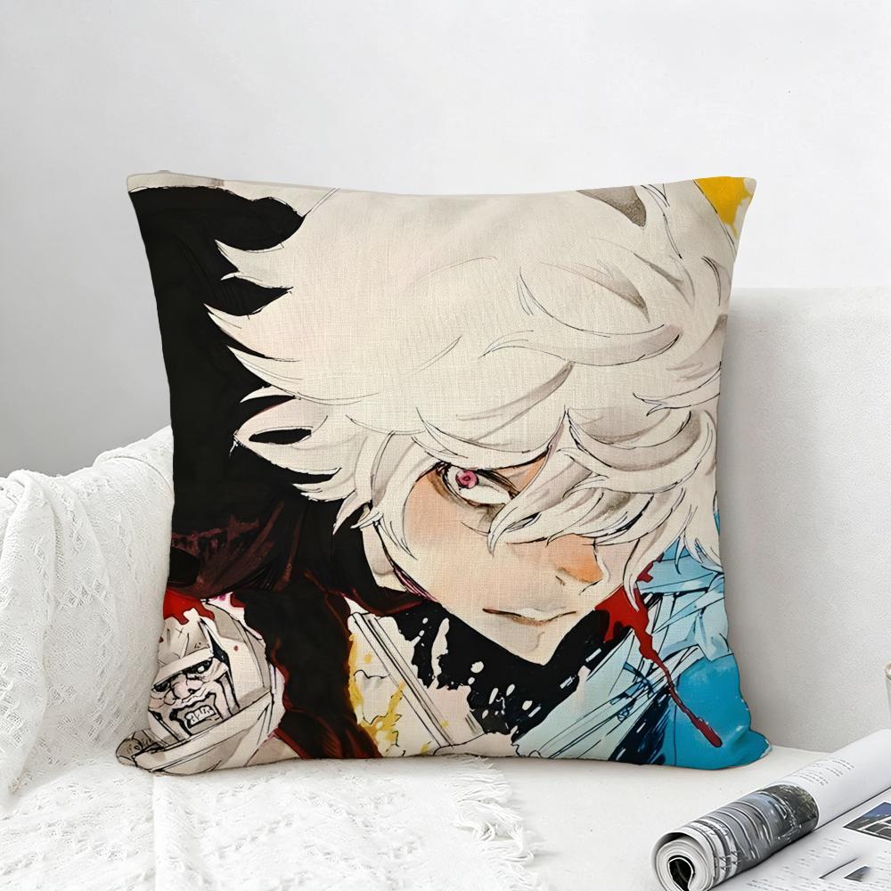 Anime Hells Paradise Cushion Cover Natural Linen Pillowcase Set AllinOne Decor for Sofa Bedroom  Chair