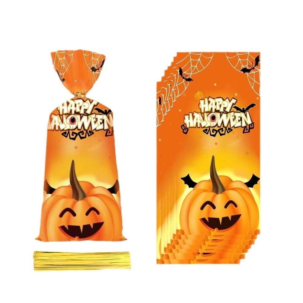 50pcs Exquisite Halloween Candy Bag Cute Drawstring Bag Snacks Candy Biscuit Bag Trick or Treat