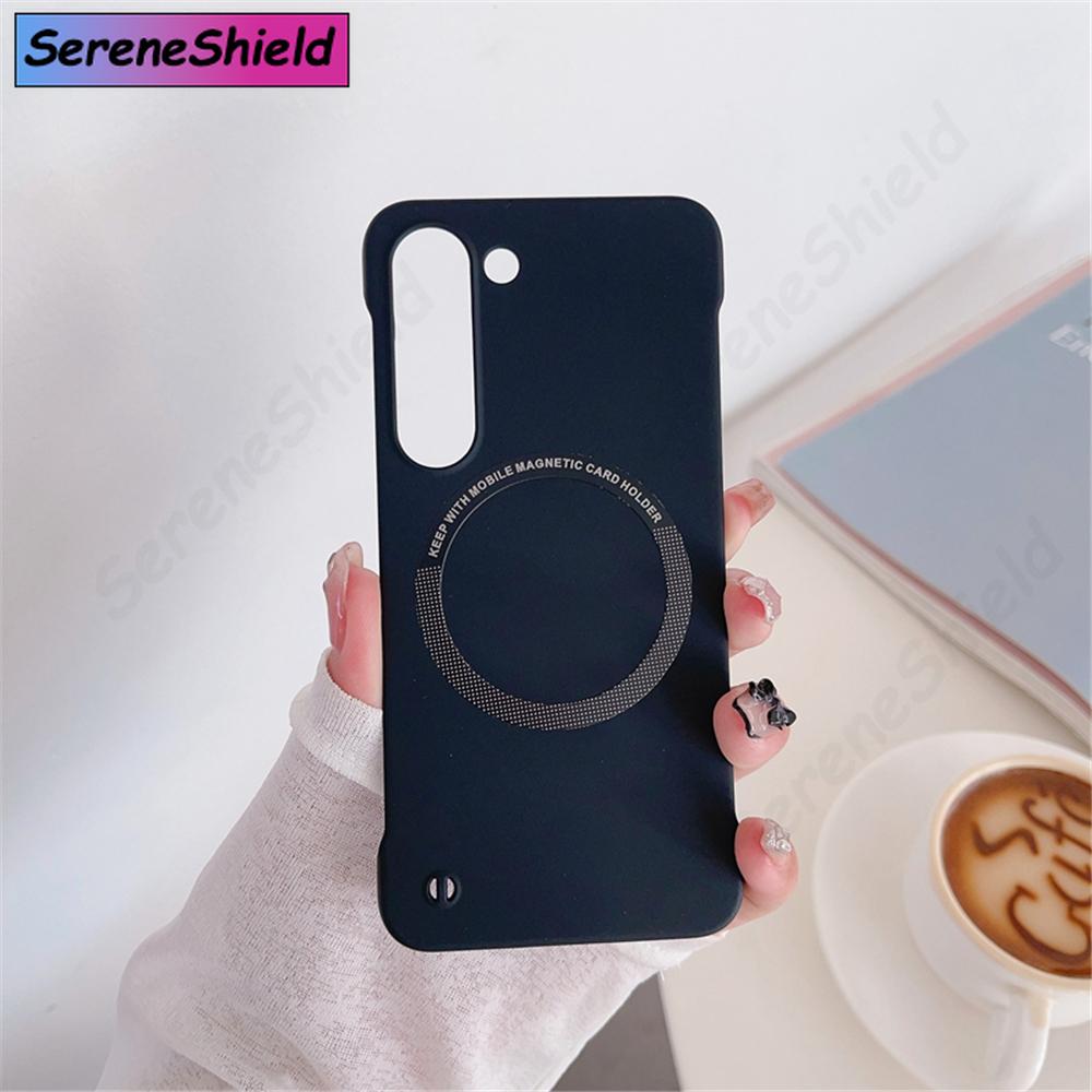 Luxury Ultra Thin Frameless Magnetic For Magsafe Case For Samsung S26 S25 Edge S24 S23 Ultra S22 Plus S21 FE Slim Hard Matte Cap