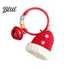 Crochet Christmas Keychain Knitted Bag Tree Hat Bell Handmade Yarn with Glove Wreath Charm Key