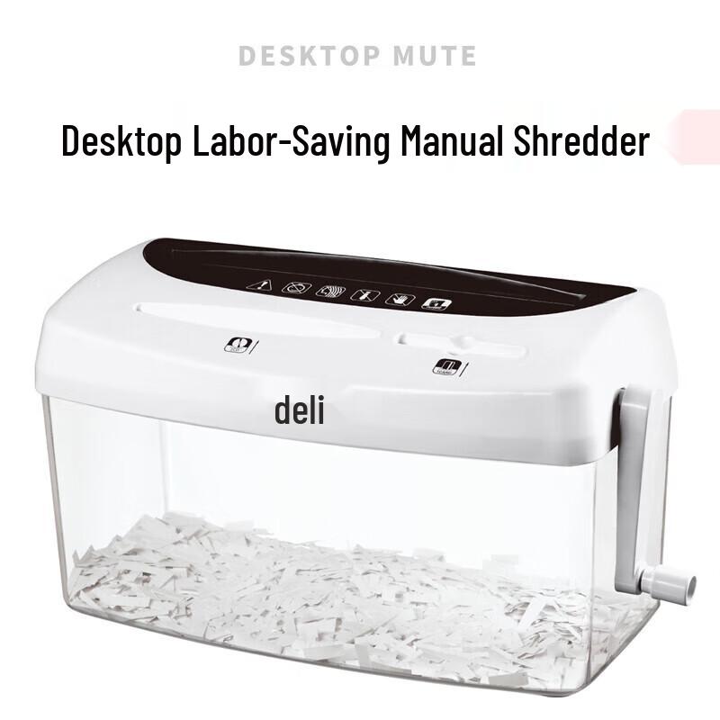 Deli 9935 Manual Level 4 Cross-Cut Shredder for Home & Office CN plug (adapter included)