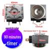 Timer per pentola a pressione elettrica e friggitrice ad aria con campanello, 60/90/120 Min, Interruttore temporizzatore a semicerchio/asse a croce