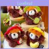 Cute Apple Banana Kiwi Strawberry Fruit Pack Red Panda Plush Pendant Keychain For Animal Enthusiasts