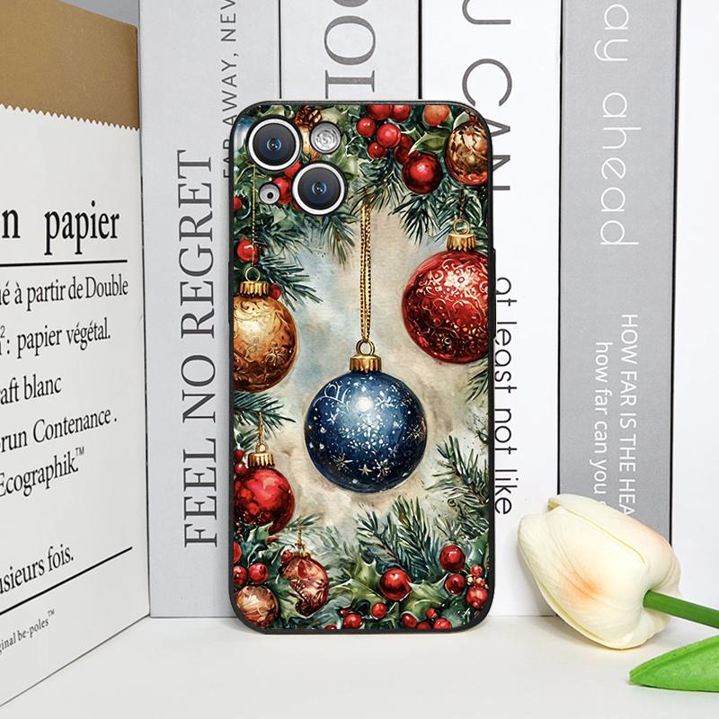

Christmas Decorations Bookshelf Book Print Phone Case for IPhone 16 12 11 14 13 15 Pro Max Mini X XS XR SE2 7 8 Plus Soft Cover iPhone 15 Pro Max
