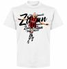 Klassieke witte Zlatan Ibrahimović? AC Milan voetballegende typografie grafisch casual katoenen T-shirt met korte mouwen