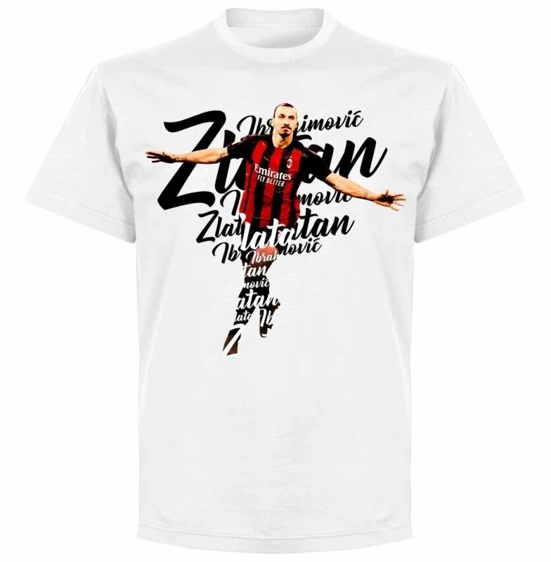 Classic White Zlatan Ibrahimović AC Milan Football Legend Typography Graphic Casual Cotton Short-Sleeve T-Shirt 4XL