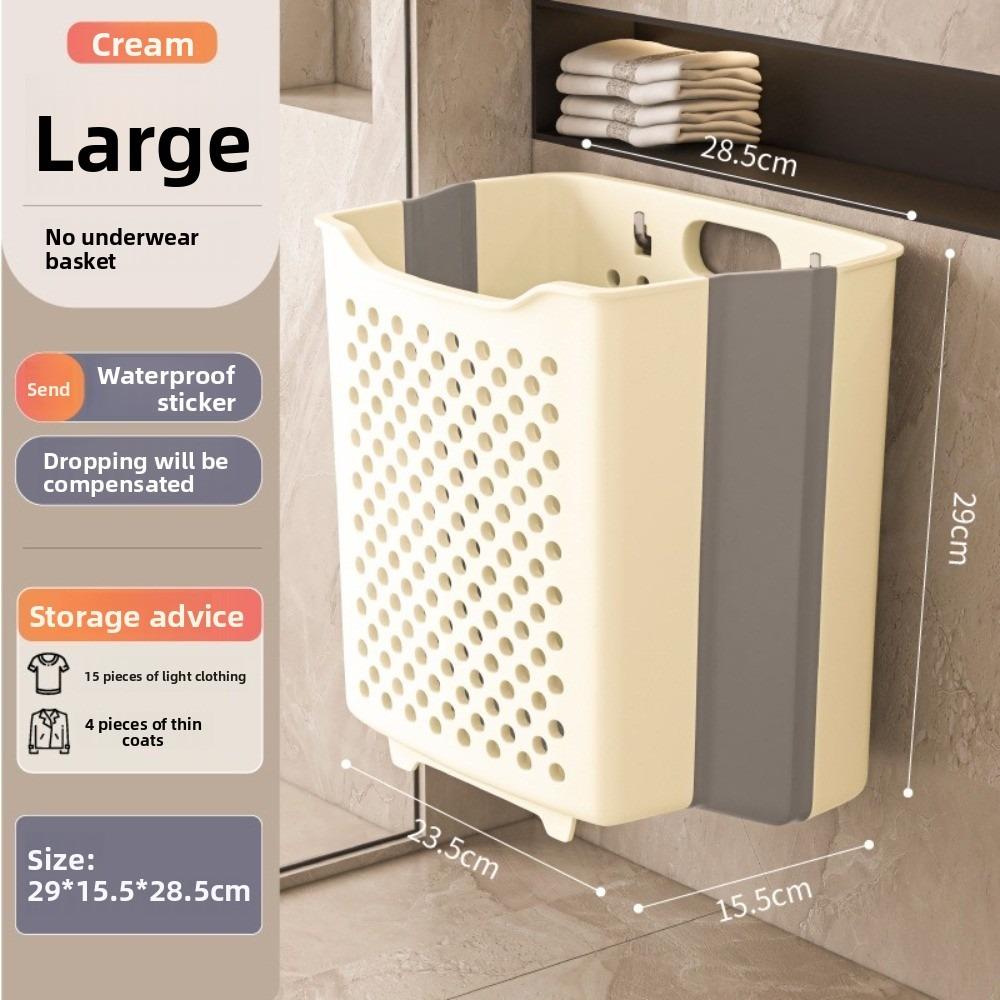 

Корзина для хранения большой вместимости Складная сумка для хранения Модная корзина для белья Cream yellow-large