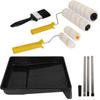 Paint Roller Set with Extension Pole, Tray, and Brush - Yellow/White