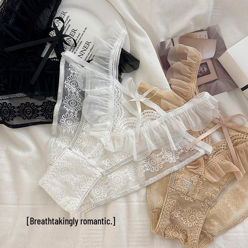 Luo Li Qingfeng Ruffled Lace Low-Waist Breathable Panties