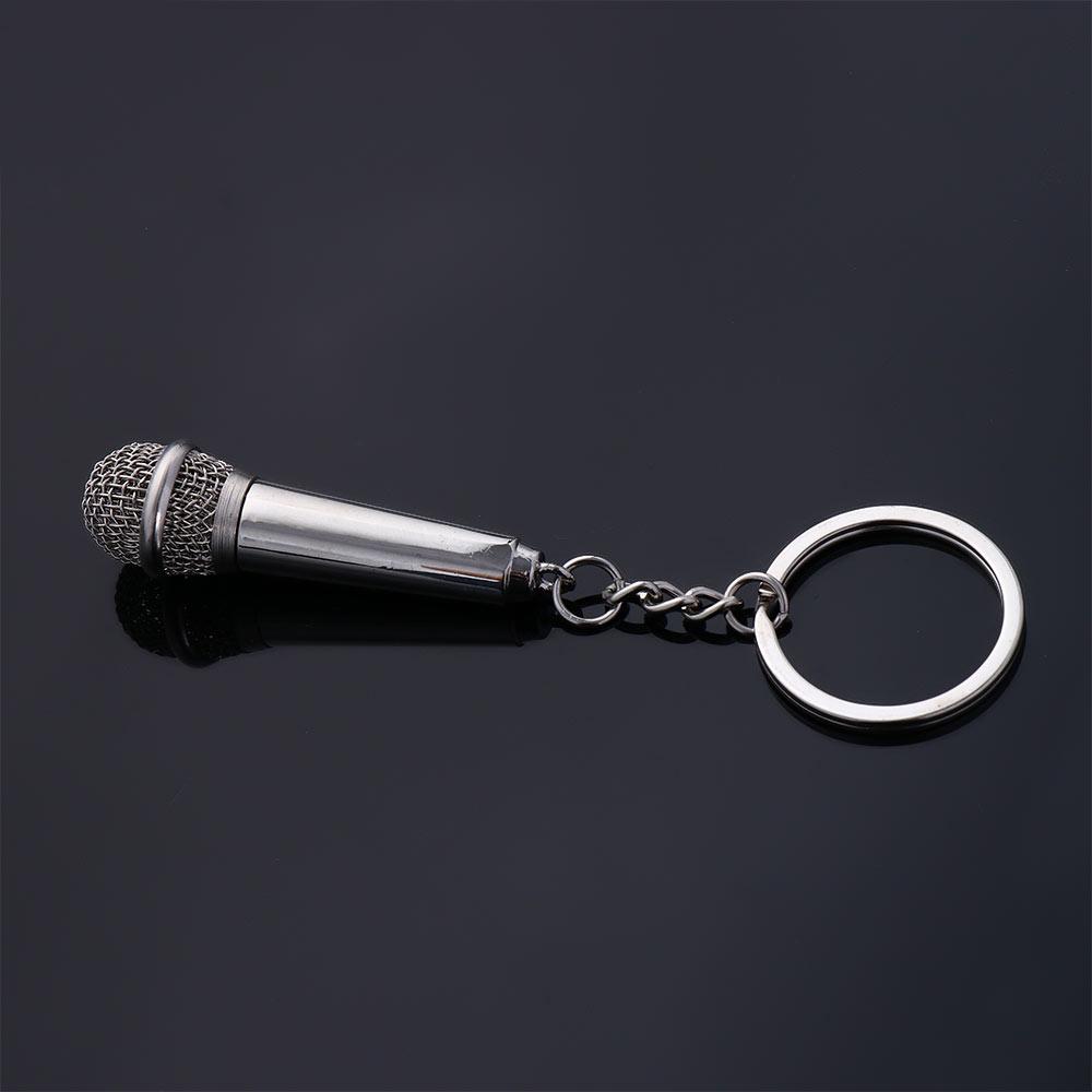 

Rapper Microphone Key Ring Microphone Pendant Simulation Microphone Keyring Microphone Keychain серебряный