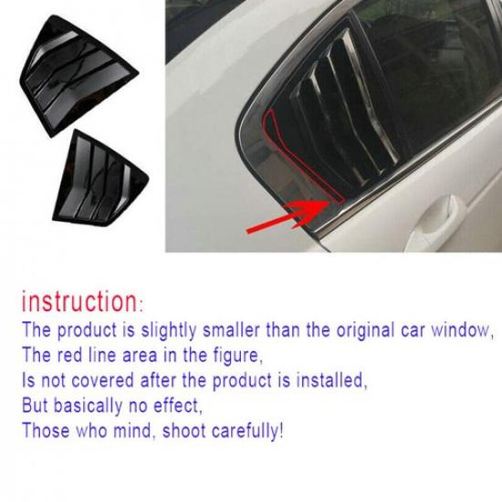 2Pcs For Honda Accord 2008-13 Gloss Black Side Window Louver Shutter Cover Trim