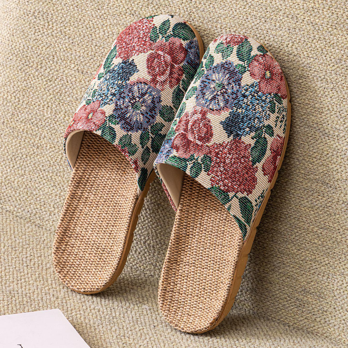 Women s Summer Linen Bear Slippers – Soft, Breathable, Comfortable Indoor Shoes