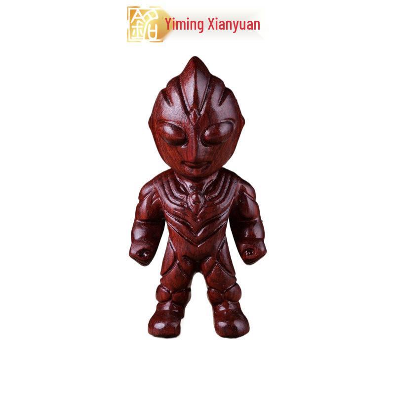 Rosewood Carved Pixiu Ornament: Gourd & Dragon Turtle Handicraft