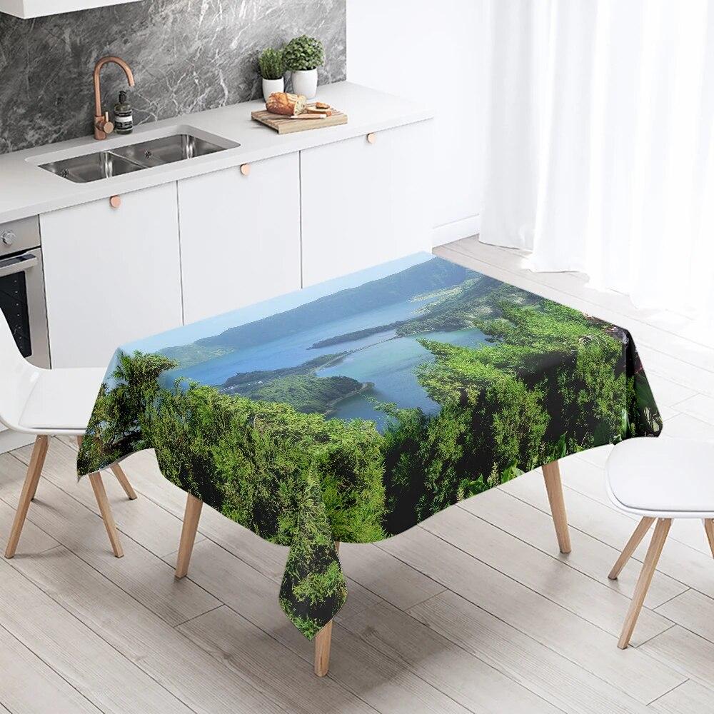 Natural World Landscape Tablecloth Camping  Waterproof Rectangular  Restaurant Table Home Decor