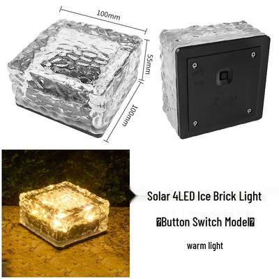 Lanterne de jardin brique de glace solaire à 4 LED