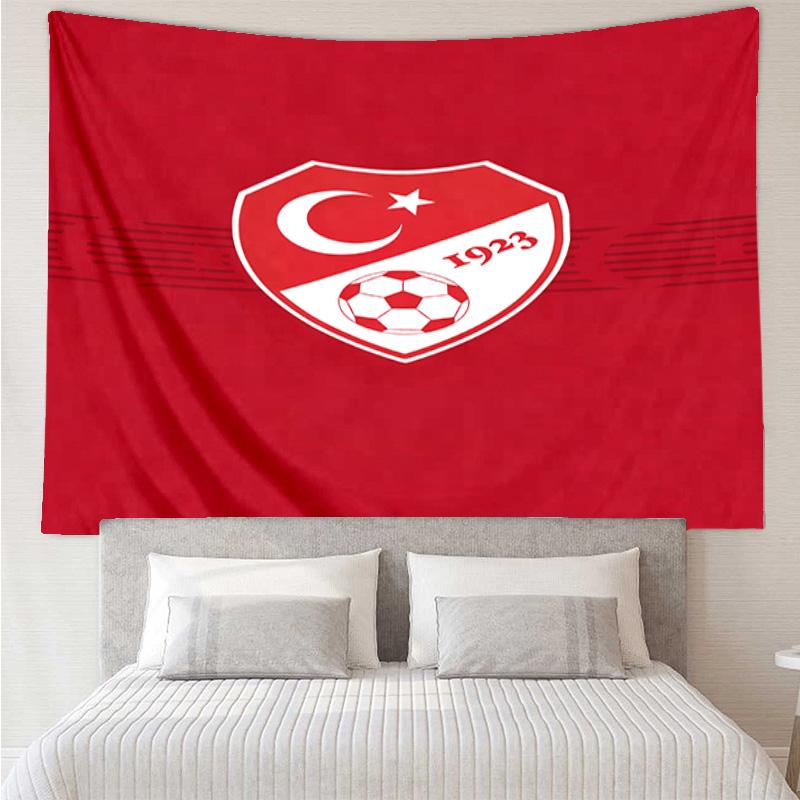 Turkish Football Emblem Tapestry Room Decoration Wall Hanging for Living Room Bedroom, dormitory, Birthday and Christmas gifts