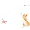 Pet Feather Teaser Retractable Wand Interactive Feather Toys Fishing Rod for Cats Play Exercise