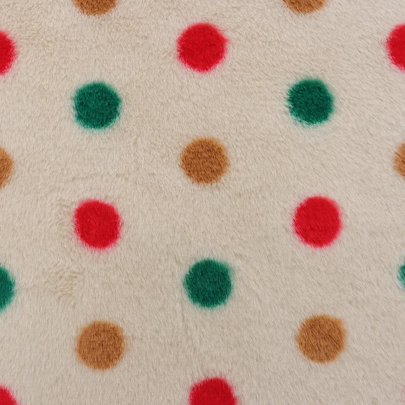 0.5/1/2 Yards Imitation Rabbit Fur Dot Printed Fabric for Soft Plush Dolls Pet Beds Hats Home Wear Handmade DIY Sewing Fabrics