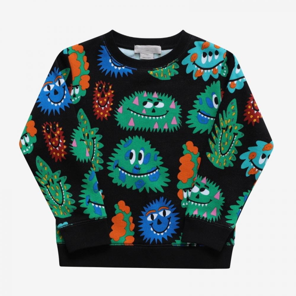 Stella Mccartney Tt4r20 Z1393 930mc Monster Logo Print Kids Sweatshirt
