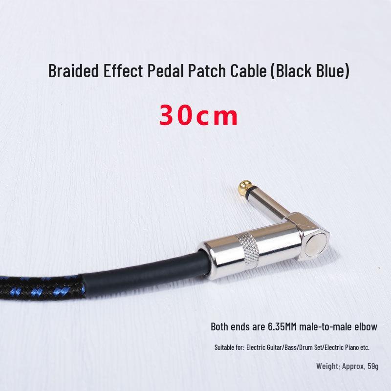 JOYO Electric Guitar & Bass Audio Cable - Black Leather Braided, Noise Reduction Connection