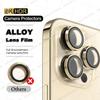 1Set Camera Lens Protector Metal Ring For iPhone 16 15 14 13 12 11 Pro Max 16 Plus 13 12 mini Full Cover Camera Tempered Glass Protective film