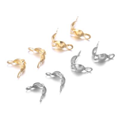 50pcs/lot Stainless Steel Connector Clasps Ball Chain End Crimp Beads Caps For Jewelry Making DIY Bracelet Necklace Accessories