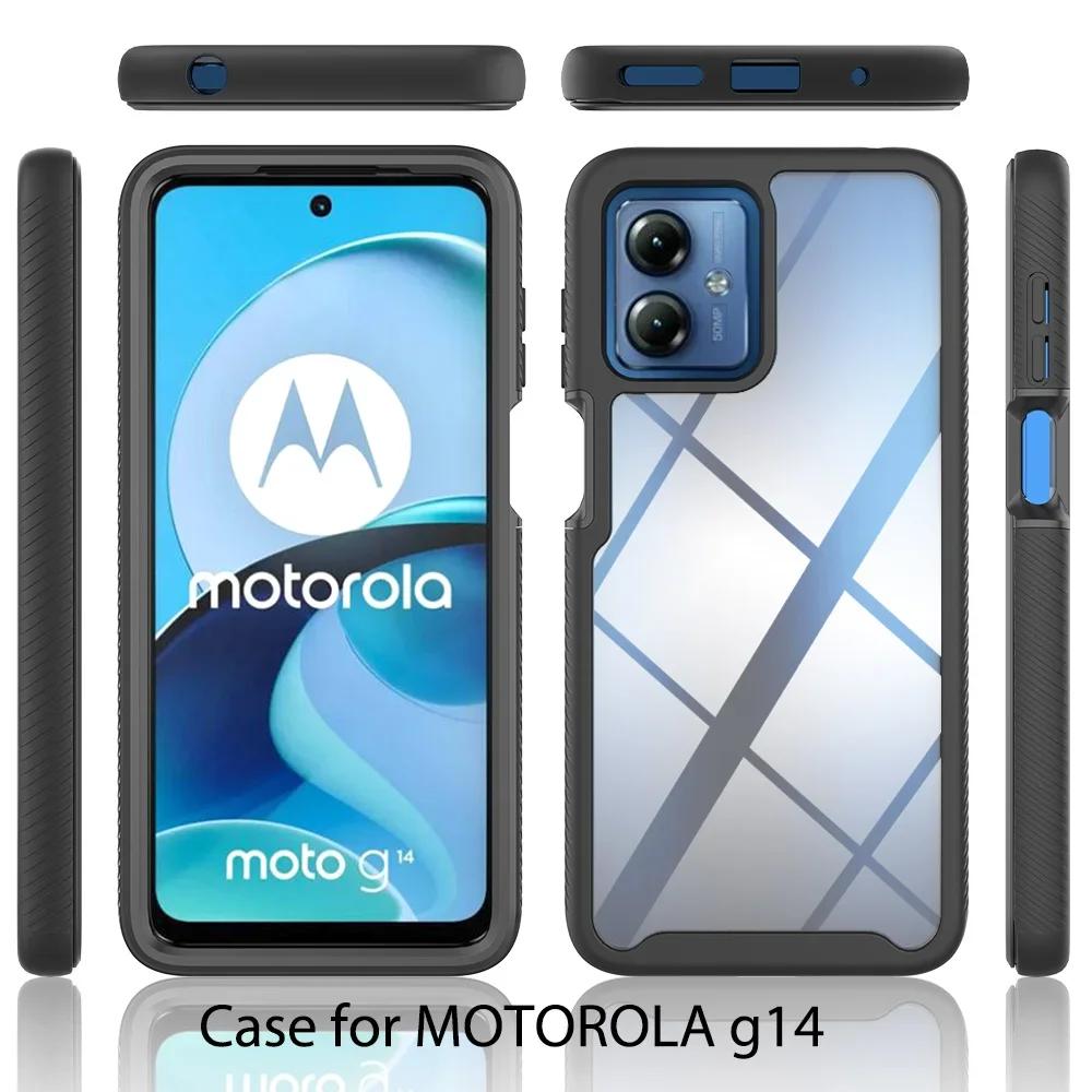 Non-slip Transparent Armor Shockproof Phone Case For Motorola Moto G14 G54 G84 6.5 Inches TPU Bumper Hard Plastic Back Cover
